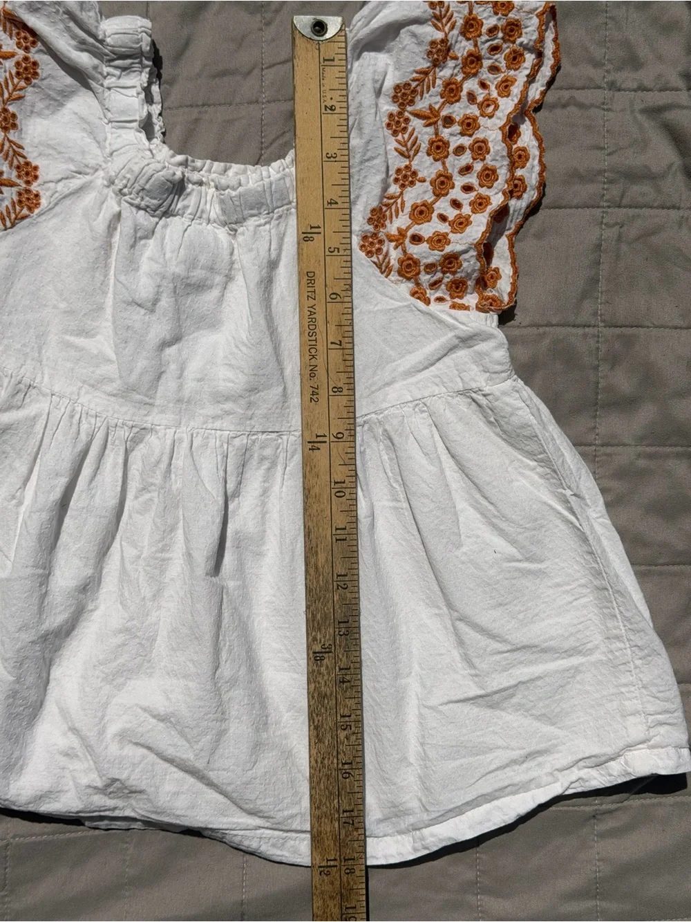 Joie Girls Embroidered Boho Flutter Sleeve Cotton Blouse White Top Sz 10/12 EUC